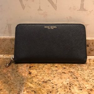 Henri Bendel Black Saffiano Leather Wallet